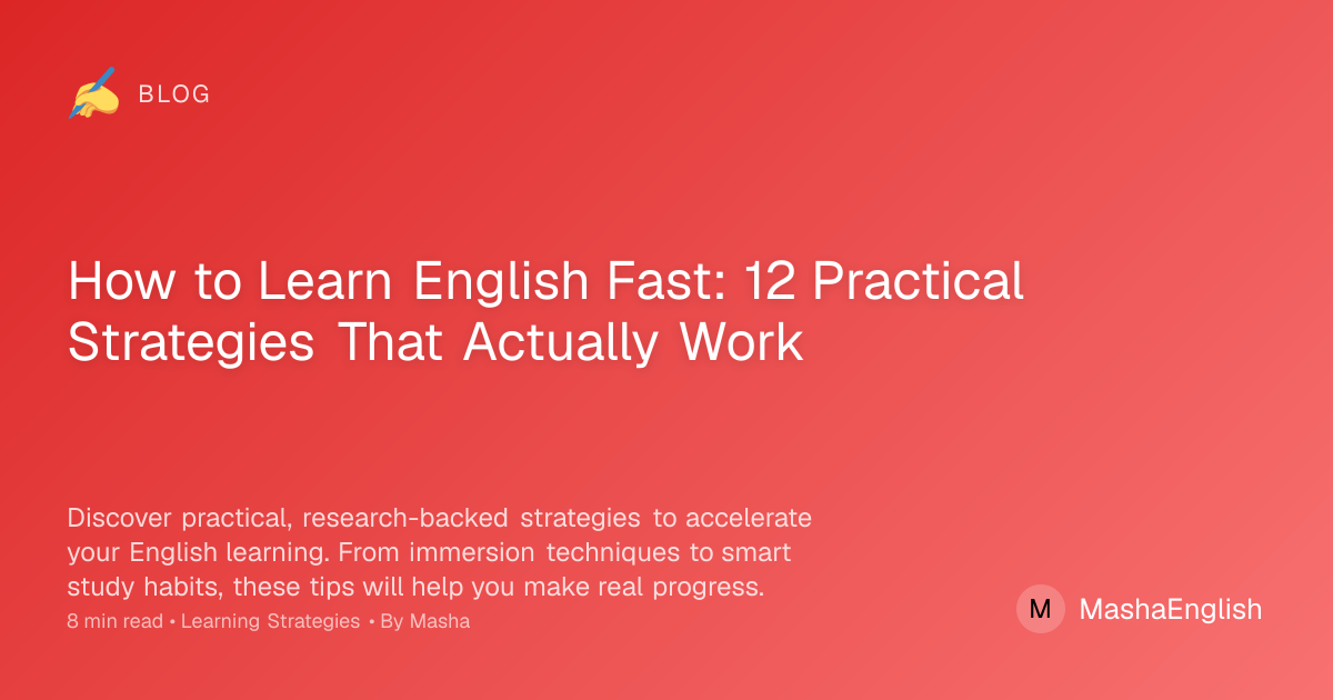How to Learn English Fast - 12 Proven Tips for Quick Progress | Learn ...